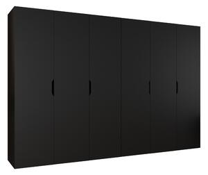 Gardróbszekrény Hartford 517, Laminált forgácslap, 202x300x50cm, Fekete