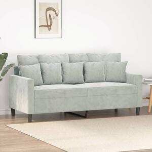 VidaXL kétszemélyes világosszürke bársony kanapé 140 cm