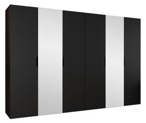 Gardróbszekrény Hartford 518, Laminált forgácslap, 202x300x50cm, Fekete