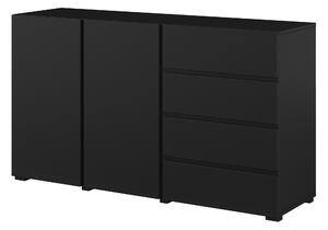 Komód Elbleve 101, Laminált forgácslap, 78x138x40cm, Fekete