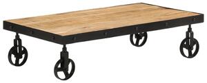 Tömör mangófa kerekes dohányzóasztal 100 x 55 x 26 cm