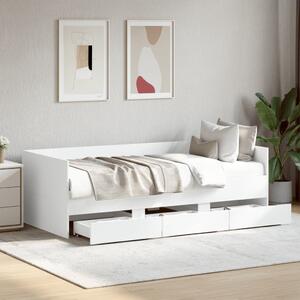 VidaXL fehér kanapéágy fiókkal matrac nélkül 75x190 cm