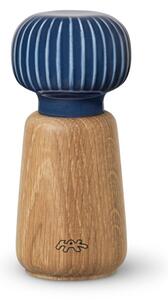 Hammershoi tölgyfa fűszerörlő, sötétkék porcelán részletekkel, magasság 13 cm - Kähler Design