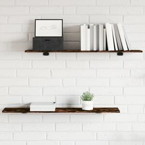 4 db füstös tölgy színű szerelt fa fali polc 100 x 20 x 1,5 cm