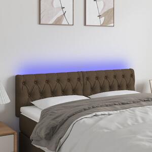 Sötétbarna szövet LED-es fejtámla 160x7x78/88 cm