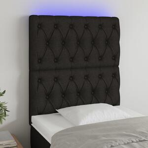 VidaXL fekete szövet LED-es fejtámla 80x7x118/128 cm