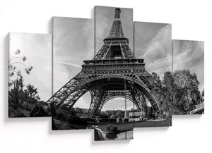 Kép - Eiffel-torony, fekete-fehér (150x105 cm)