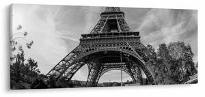 Kép - Eiffel-torony, fekete-fehér (120x50 cm)
