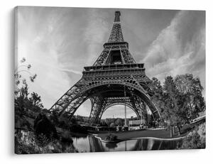 Kép - Eiffel-torony, fekete-fehér (70x50 cm)