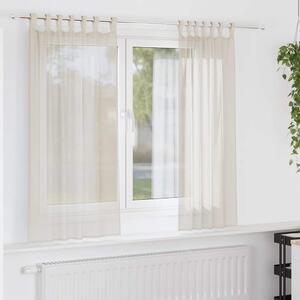 VidaXL 2 db krém színű fátyolfüggönyök fülecske tetejével 140x260 cm