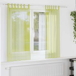 VidaXL 2 db almazöld fátyolfüggönyök fülecske tetejével 140x260 cm