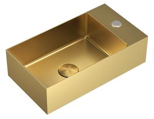 Wallhung washbasin SAT Aurum 40x22 cm brushed gold SATAUR4022BG