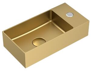 Wallhung washbasin SAT Aurum 36x18 cm brushed gold SATAUR3618BG