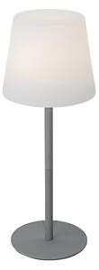 Újratölthető asztali lámpa szürke színben, LED-del és fényerőszabályzóval, IP54 - Jude