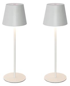 Set van 2 tafellampen wit met dimmer en oplaadbaar - Murdock