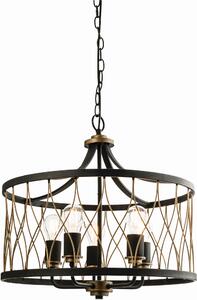 Endon vintage csillár heston barna matt fekete end61498