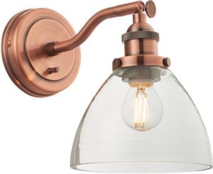 Endon klasszikus loft fali lámpa hansen antik réz átlátszó end76334