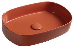 Isvea Isvea, INFINITY OVAL kerámia mosdó pultra szerelhető, 55x36cm, terrakotta, 10NF65055-2U