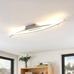 Lindby Elarit LED mennyezeti lámpa, krómozott, dimmelhető, Króm / ezüst, Nappali / Étkező, fém, Modern