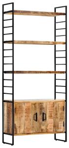 Mangófa Könyvespolc - Ipari Stílus - 4 Polc - 80x30x180 cm