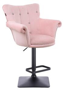 HR804KW Rózsaszín modern velúr szék fekete lábbal