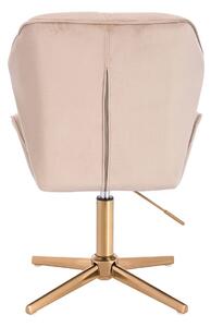 HR212CROSS Latte modern velúr szék arany lábbal