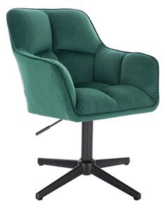 HR550CROSS Sötétzöld modern velúr szék fekete lábbal