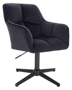 HR550CROSS Fekete modern velúr szék fekete lábbal