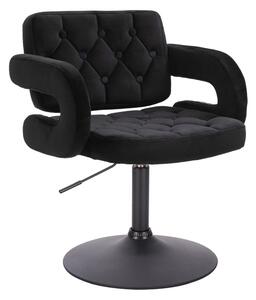 HR8403N Fekete modern velúr szék fekete lábbal