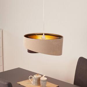 Maco Design Arianna függőlámpa réteges megjelenésű, 2 színű, dimmelhető, Krém / borostyánsárga, Nappali / Étkező, Textil / szövet / selyem, Fiatalos életstílus