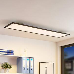 Lindby Nelios LED panel, 120 x 30 cm, CCT, fekete, fém, dimmelhető, Fekete, Konyha, Alumínium, Modern
