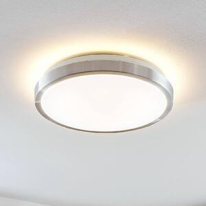 Lindby LED mennyezeti lámpa Emelie, Ø 35 cm, alumínium színű, fém, Alu / szürke / cink, Nappali / Étkező, Alumínium, Modern