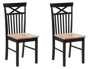 Étkező szék 2 részes készlet Fekete HOUSTON