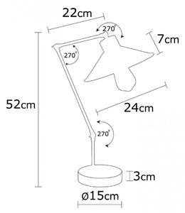 Manavgat - N-603 Enteriőr dizájn Asztali lámpa Arany 24x24x52 cm