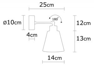 Manavgat - N-618 Enteriőr dizájn Fali lámpa fehér 14x14x25 cm
