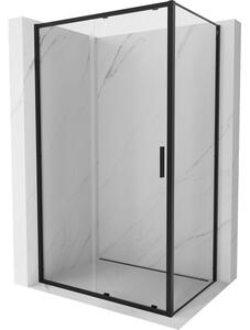 Mexen Exo-S 120 x 90 cm-es tolóajtós zuhanykabin, átlátszó, fekete - 8151-120-090-70-00