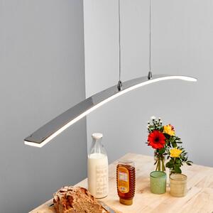 Lucande LED-es függőlámpa Lorian, 99 cm, króm, fém, Króm / ezüst, Nappali / Étkező, Alumínium, Modern
