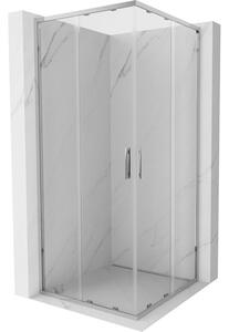Mexen Exo-S Duo 90 x 90 cm-es, négyzet alakú, tolóajtós zuhanykabin, átlátszó, króm - 8111-090-090-01-00