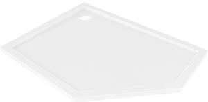 Mexen Flow ötszögletű slim bal oldali zuhanytálca 100 x 80 cm, fehér fényes - 46P108010L