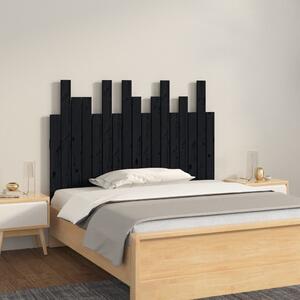 Fekete tömör fenyőfa fali fejtámla 108 x 3 x 80 cm