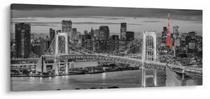 Kép - Nagyváros piros toronnyal (120x50 cm)
