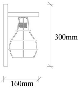 Erebos - 121-A Enteriőr dizájn Fali lámpa Fa 16x16x30 cm