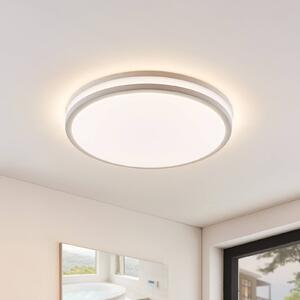 Lindby Arnim LED mennyezeti lámpa, fehér, műanyag, Ø 49cm, IP44, dimmelhető, Fehér / opál, Fürdőszoba, Műanyag, Modern