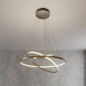 Lucande LED függő világítás Ezana, nikkel, fém, Ø 80 cm, dimmelhető, Alu / szürke / cink, Nappali / Étkező, fém, Modern