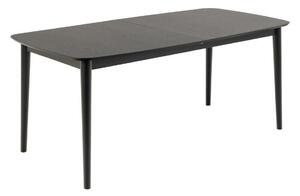 Asztal Oakland 806, Fekete, 75x90x180cm, Hosszabbíthatóság, Természetes fa furnér, Közepes sűrűségű farostlemez, Váz anyaga, Kaucsuk