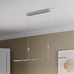 Lucande LED-es függőlámpa Arnik, 140 cm, nikkel színű, fényerőszabályzóval, dimmelhető, Alu / szürke / cink, Nappali / Étkező, fém, Modern