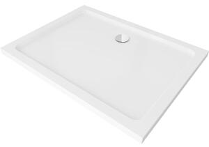 Mexen Flat vékony téglalap alakú zuhanytálca 120 x 80 cm, fehér, króm szifon - 40108012