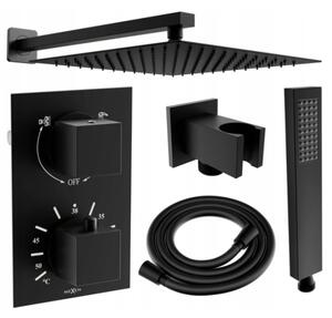 Mexen Cube DR02 rejtett zuhanykészlet esőztetővel, 25 cm, fekete - 77502DR0225-70