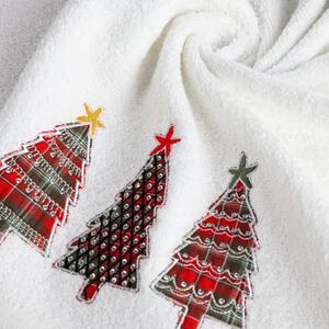 Pamut karácsonyi törölköző karácsonyfákkal fehér Szélesség: 70 cm | Hossz: 140 cm