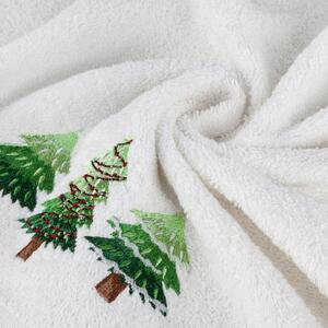 Pamut karácsonyi törölköző fenyőfákkal fehér Šírka: 50 cm | Dĺžka: 90 cm